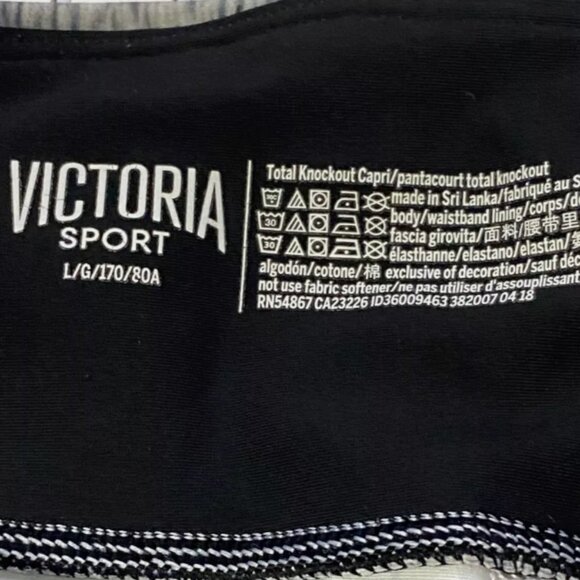 Victoria Sport Total Knockout Capri Gray & Black Speckled Capri Leggings Large - Picture 7 of 7